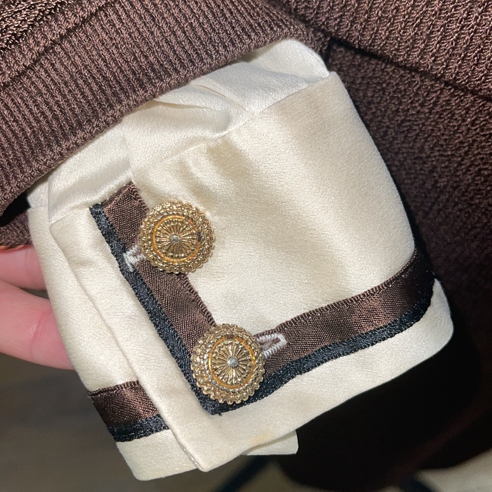3 piece ST JOHN SUIT | Maggie Gray | Brown | SILK Blouse a treasure - Picture 5 of 13
